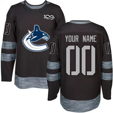Authentic Custom Black Vancouver Canucks 1917-2017 100th Anniversary Jersey - Men's