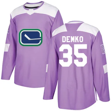Authentic Thatcher Demko Purple Vancouver Canucks Fights Cancer Practice Jersey - Men's