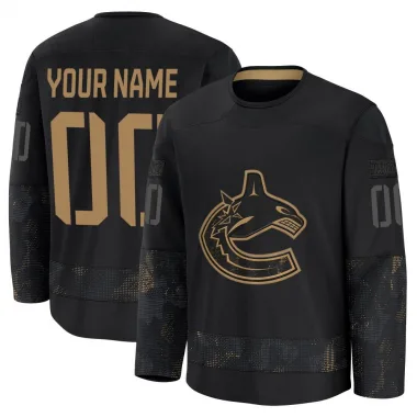 Premium Custom Black Vancouver Canucks 2024 Military Appreciation Practice Jersey - Men's